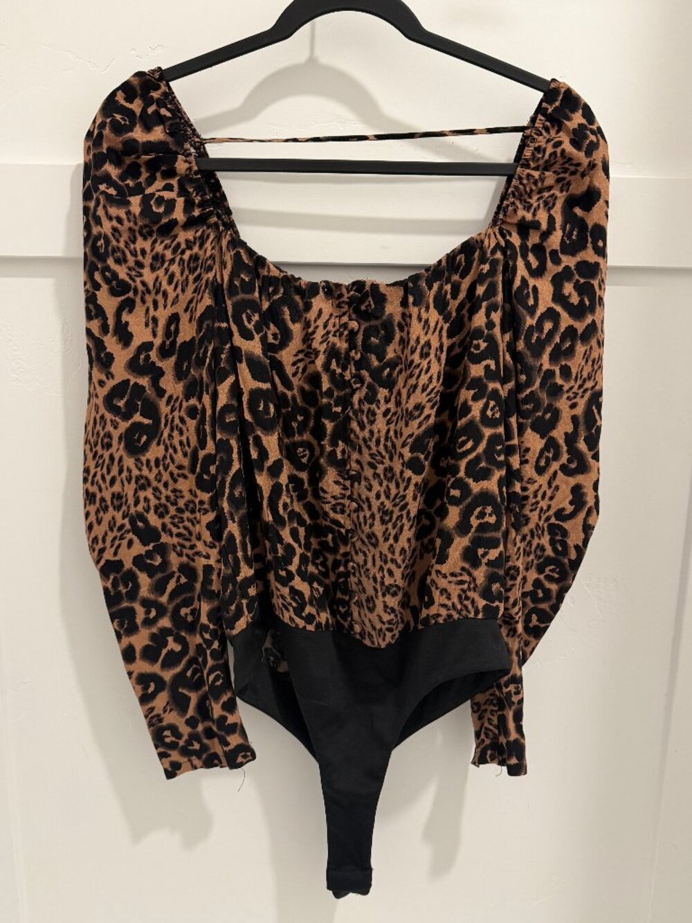 AFRM Leopard Print Bodysuit NWT Long Sleeve Animal Print Lg